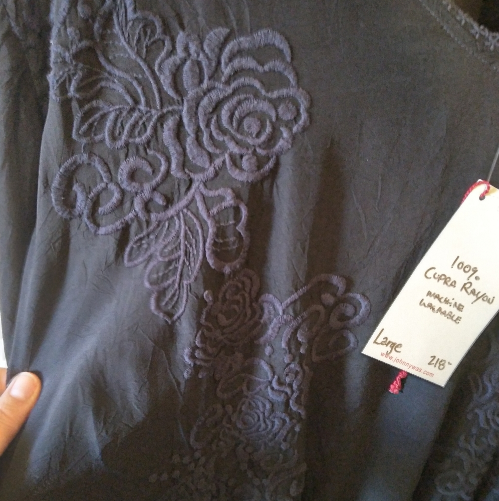 Johnny Was Cupra Rayon Floral Embroidered Dress - Picture 4 of 5